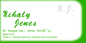 mihaly jenes business card